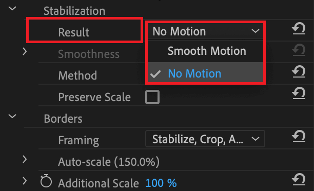 smooth or no motion